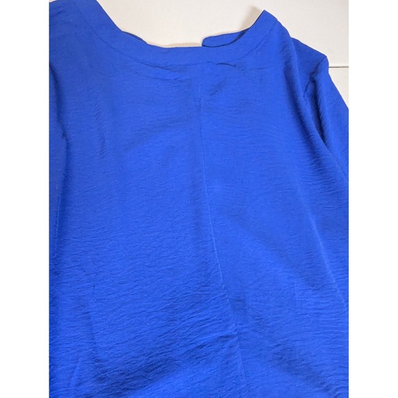 ZAC & RACHEL Royal Blue  V Neck Roll Tab Sleeve Tunic Top Women's Medium - Picture 8 of 10